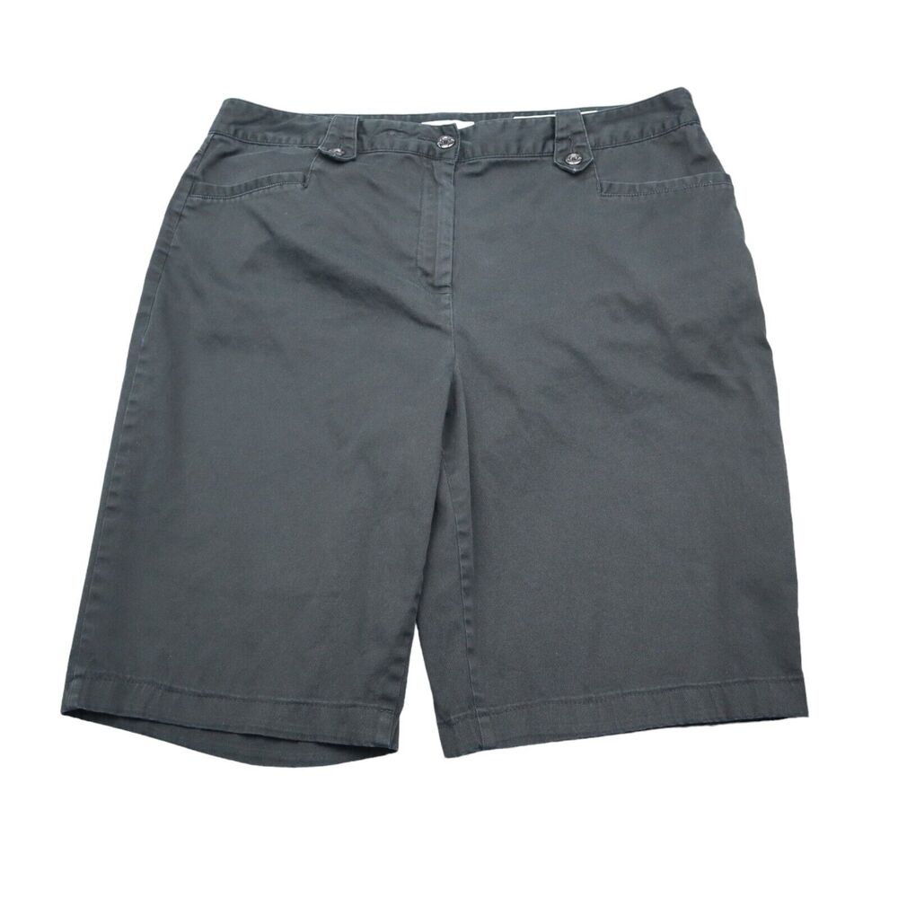 Charter Club Shorts Womens 14 Black High Rise Allison Fit Full Length Chino